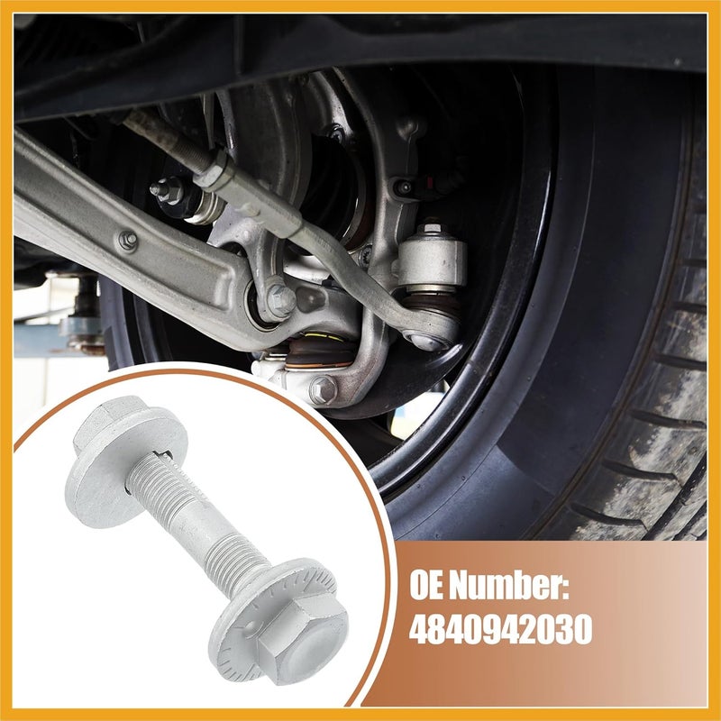Partuto 2 Set Eccentric Alignment Camber Bolt for Toyota RAV4 2010 2011 2012 2013 2014 2015 2018 No.4840942030 Suspension Control Arm Cam Adjustment Nut Kit 48409-42030 Replacement - Image 3
